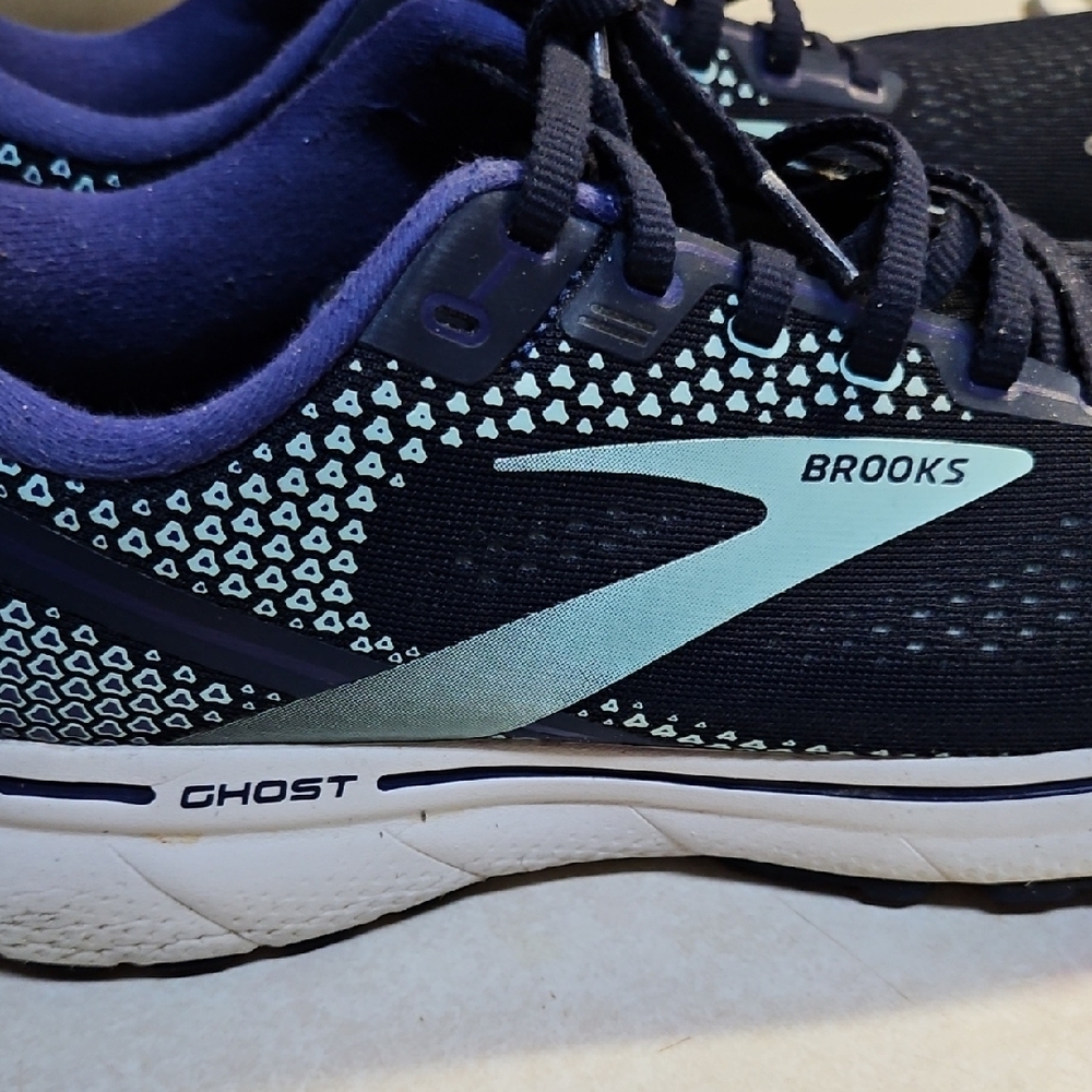 Brooks Ghost 14 Womens Sz 11 Med Blue White Athletic Shoes - Picture 4 of 10